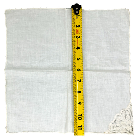 Vintage Lace Handkerchief Lot of 2 Wedding Floral Scalloped Border Knots READ - Picture 11 of 12